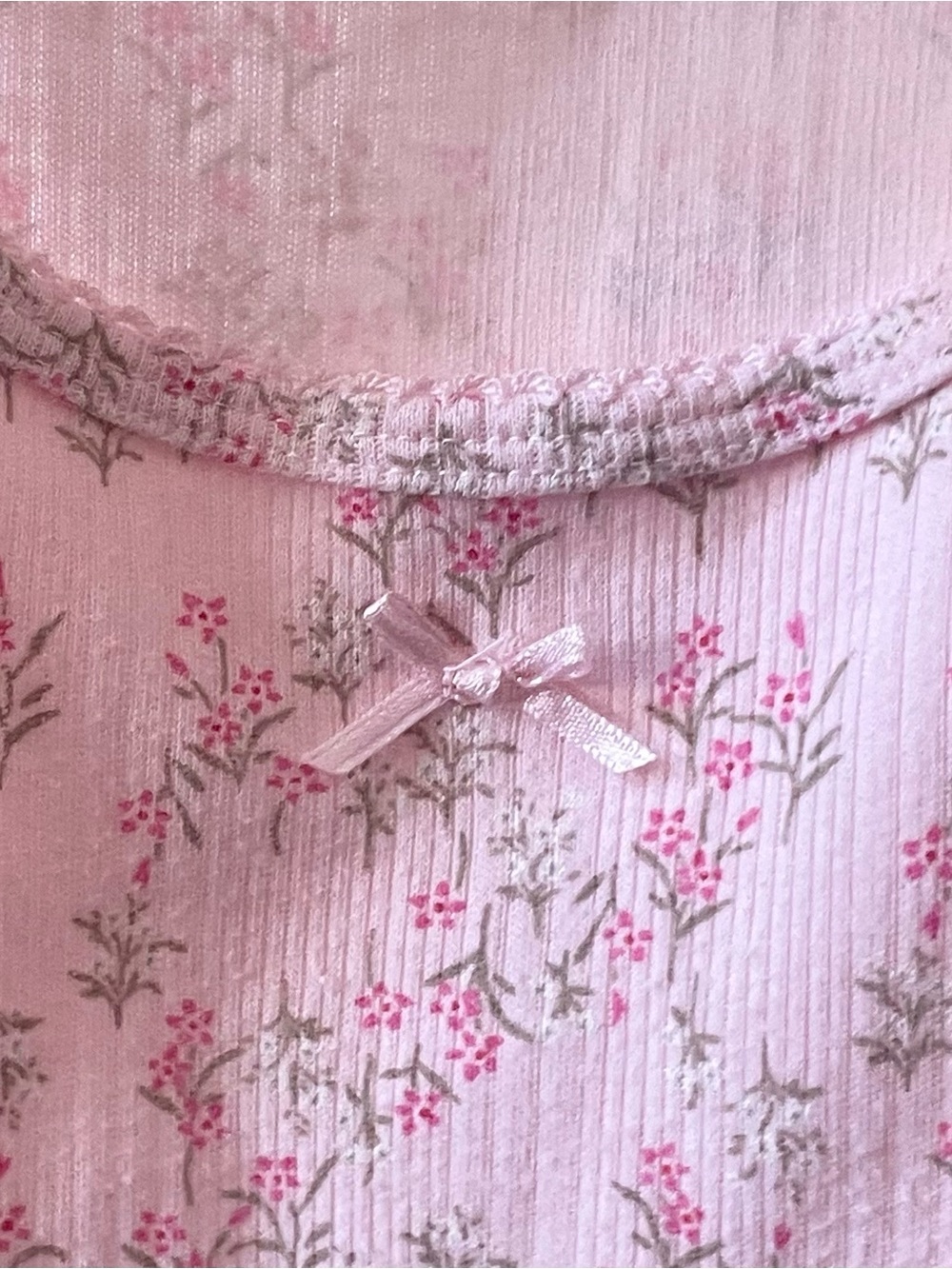 Basic Editions Size M Pink Ditsy Floral Tank Top - Picture 5 of 7